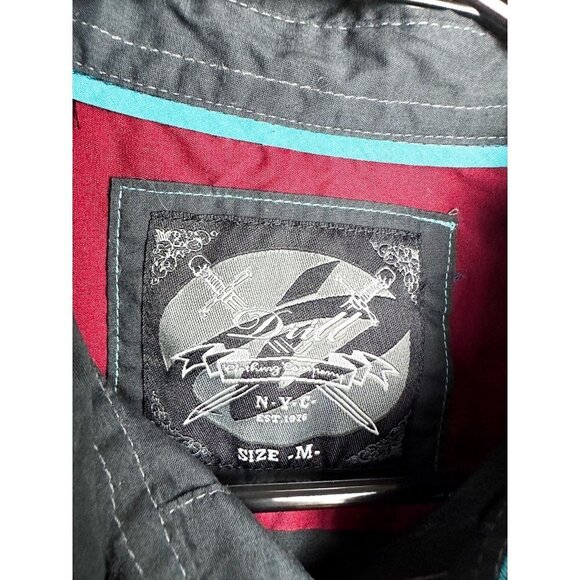 Drill NYC Gray Button Down Shirt Dark Gray Mens Medium - Picture 4 of 6